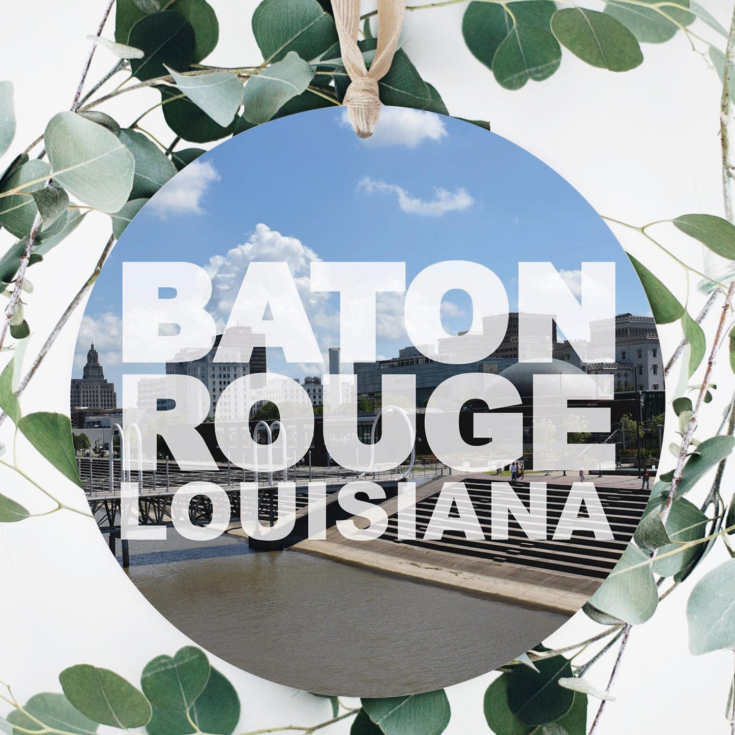 Baton Rouge Louisiana Photo | Wood Ornament | Eaches | Min 1