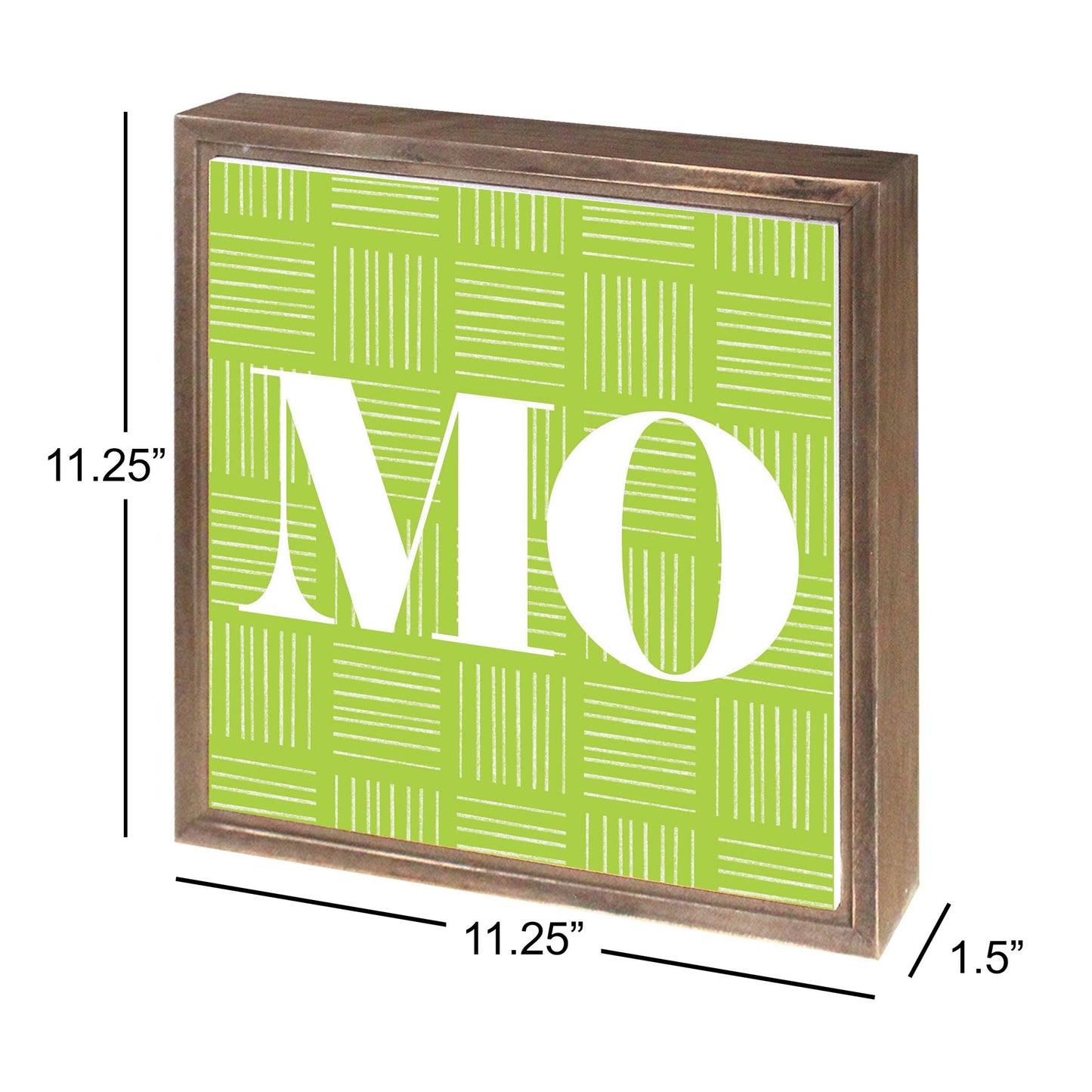 Bright Modern Abbreviated On Green Missouri | Wood Sign | Eaches | Min 1