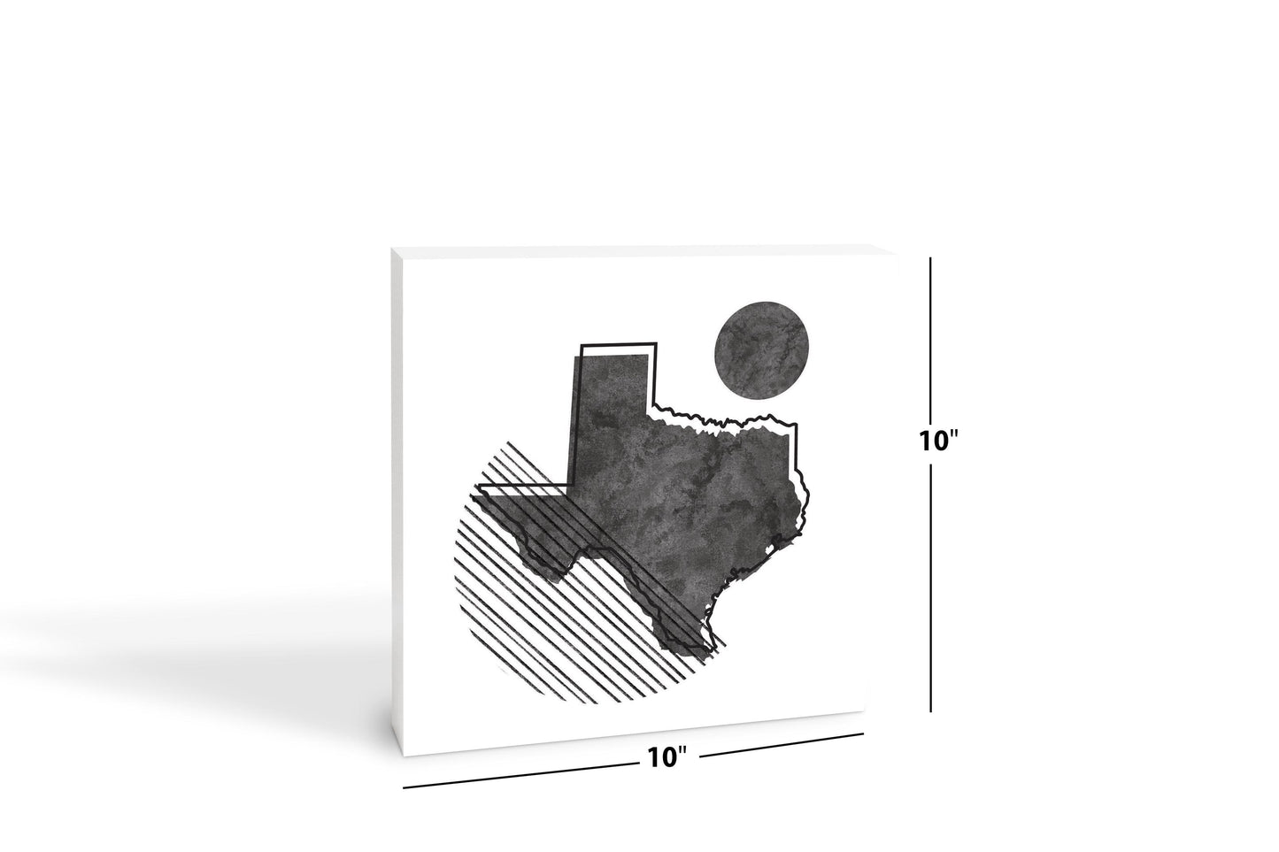 Black And White Geometric On White Texas | Wood Block | Eaches | Min 2