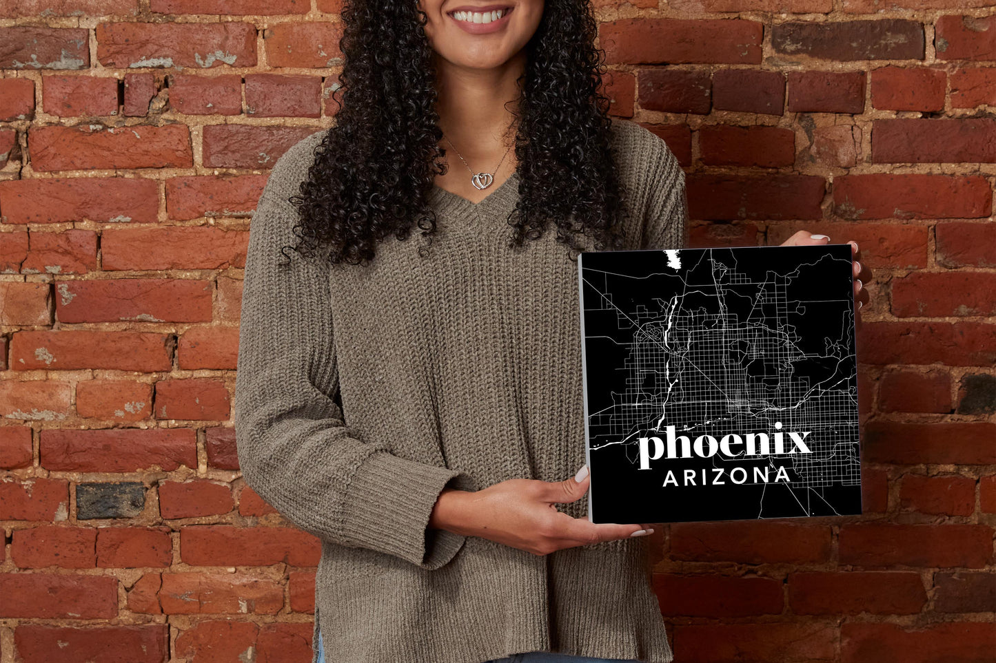 Black And White Black Map Arizona Phoenix | Wood Block | Eaches | Min 2