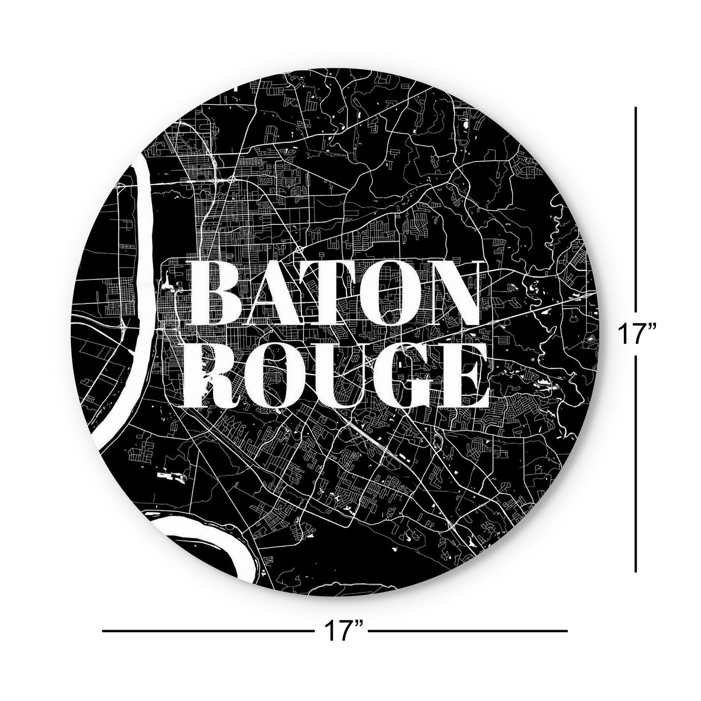 Minimalistic Baton Rouge Black Map | Wood Sign | Eaches | Min 1