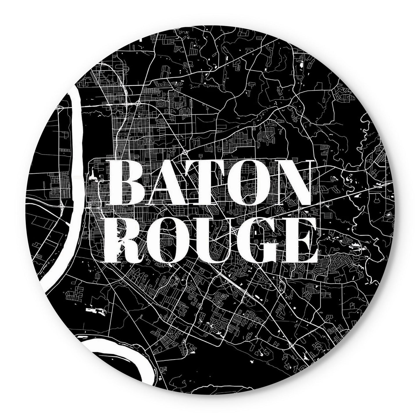 Minimalistic Baton Rouge Black Map | Wood Sign | Eaches | Min 1