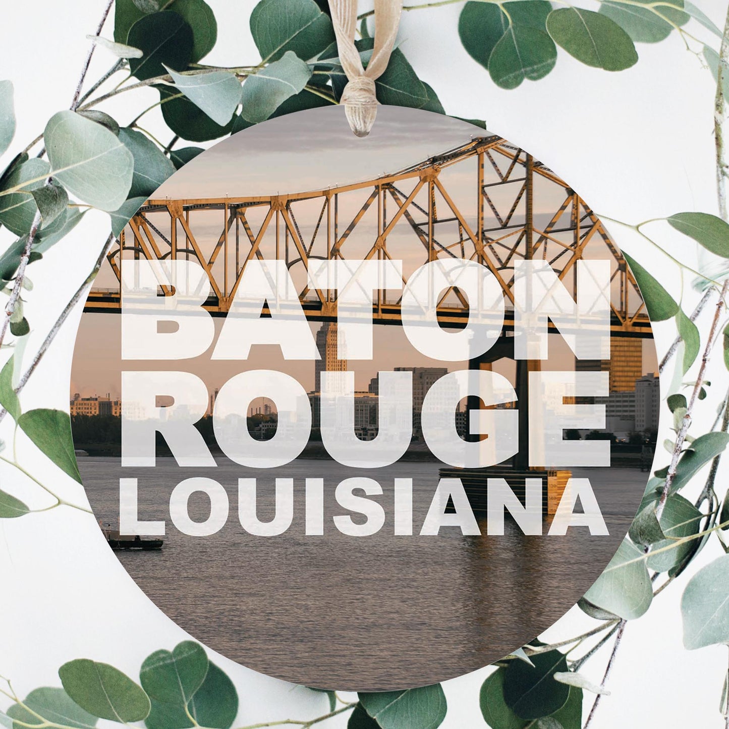 Baton Rouge Louisiana Photo | Wood Ornament | Eaches | Min 1