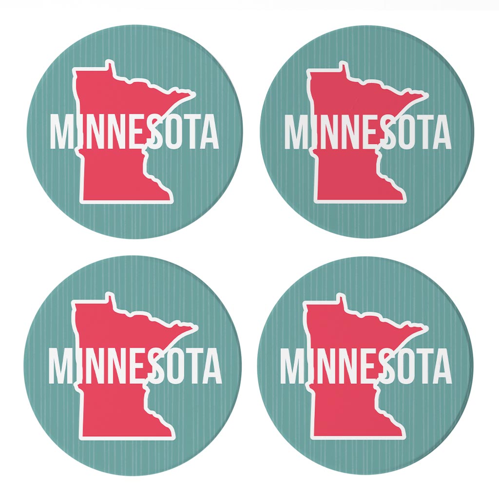 Boho Color State On Blue Minnesota | Absorbent Coasters | Set of 4 | Min 2