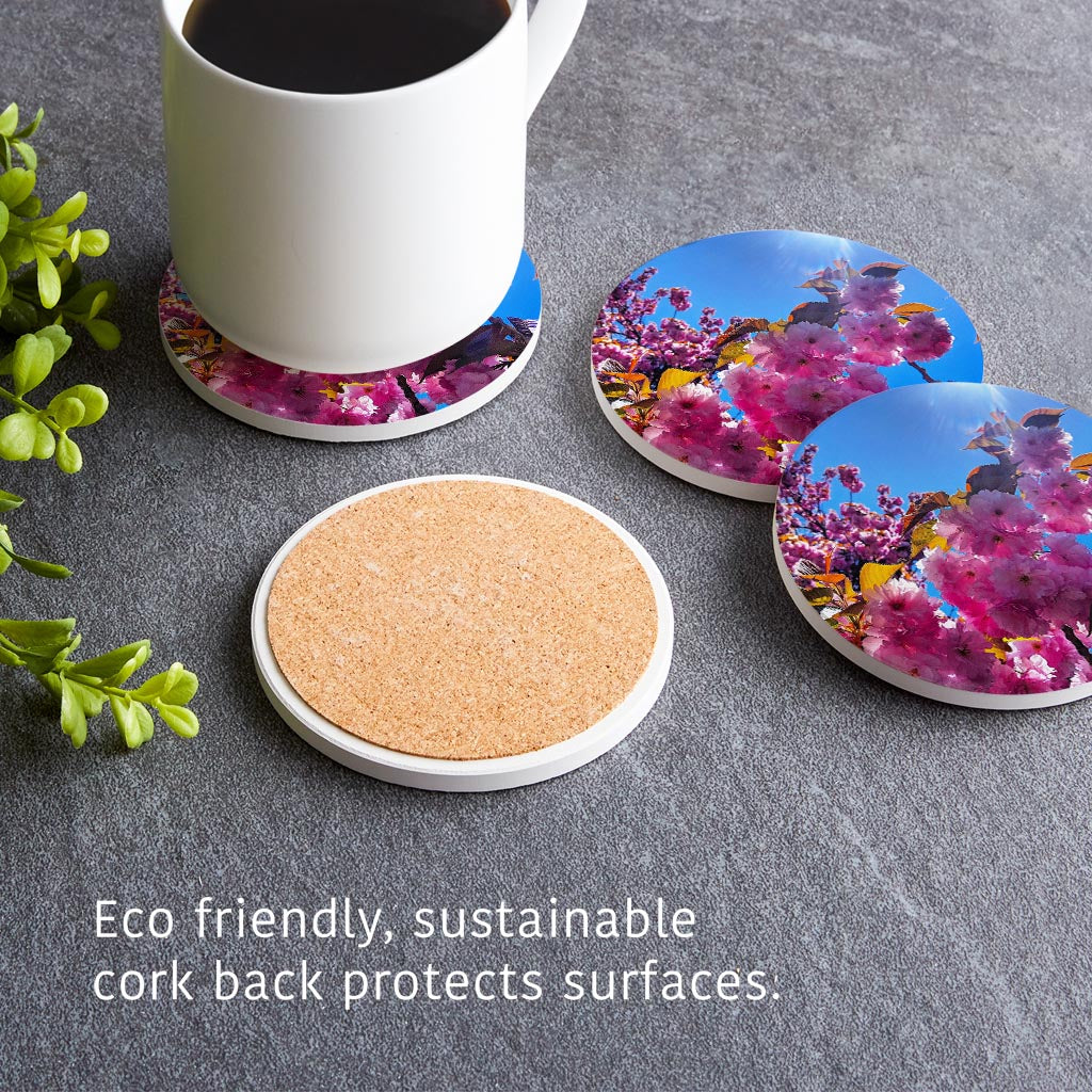 Monokian Cherry Blossoms | Absorbent Coasters | Set of 4 | Min 2