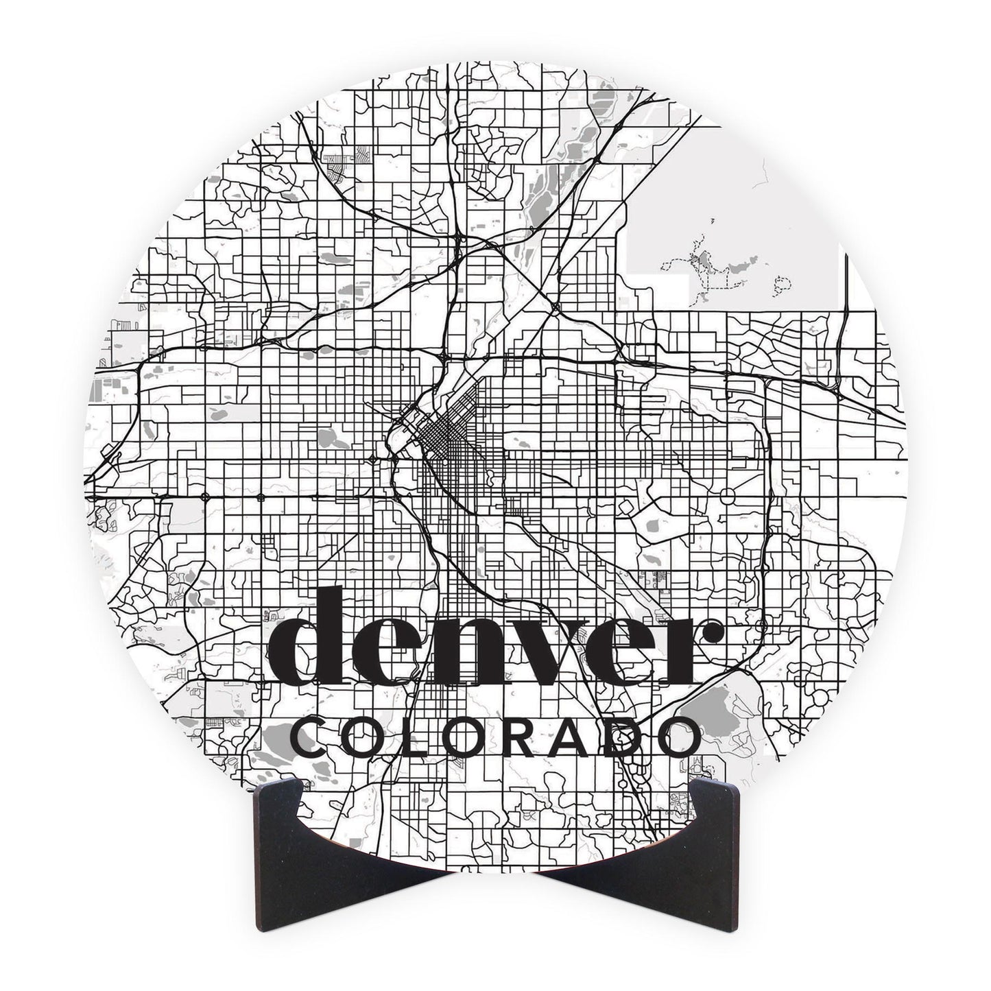 Black And White White Map Colorado Denver | Wood Sign | Eaches | Min 1