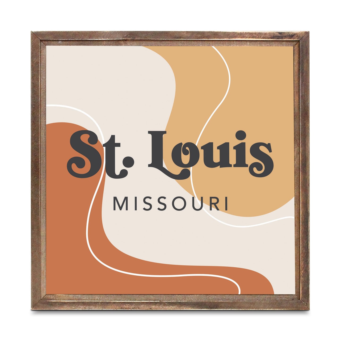 Vintage Groove Fluid Orange Missouri St Louis | Wood Sign | Eaches | Min 1