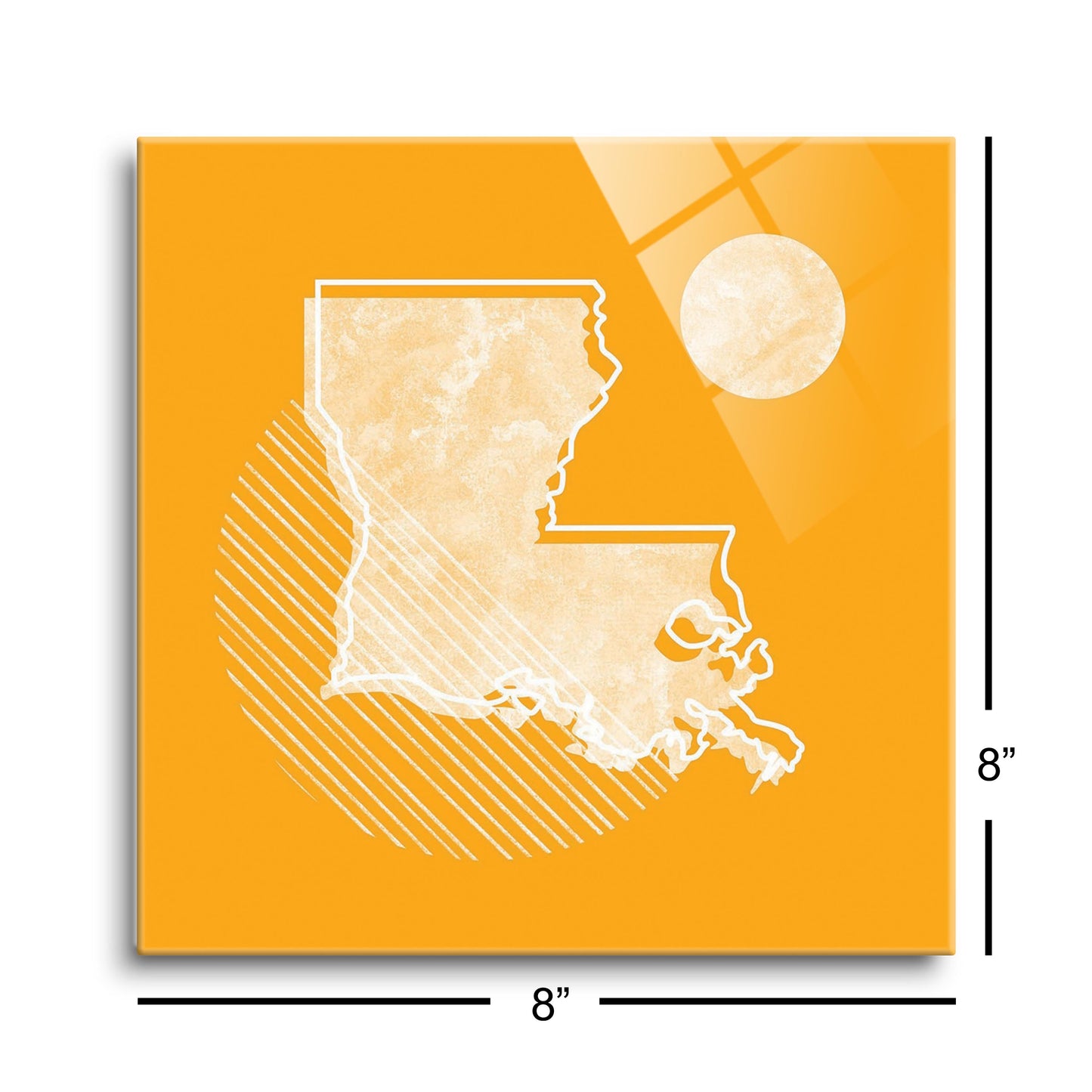 Bright Modern Geometric On Orange Louisiana | Hi-Def Glass Art | Eaches | Min 2