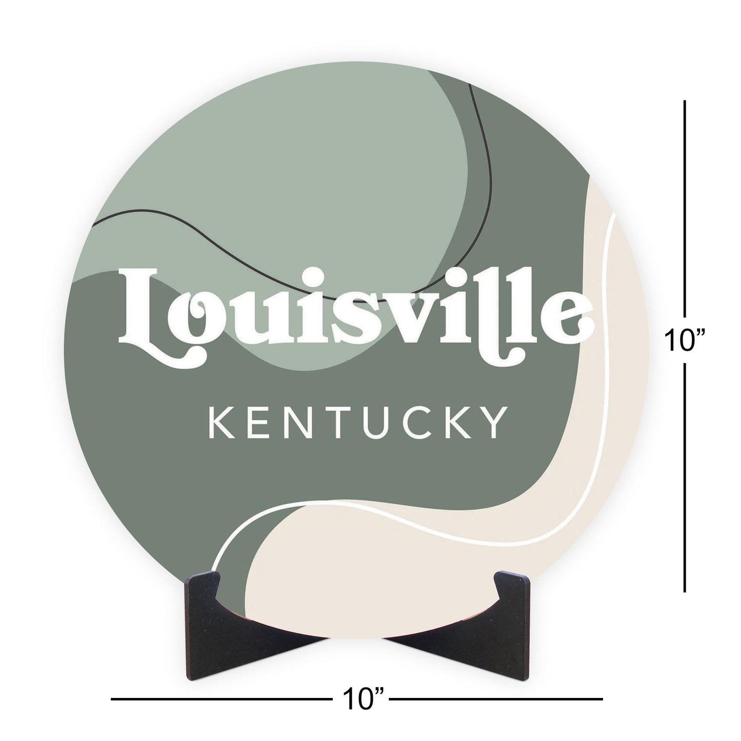 Vintage Groove Fluid Green Kentucky Louisville | Wood Sign | Eaches | Min 1