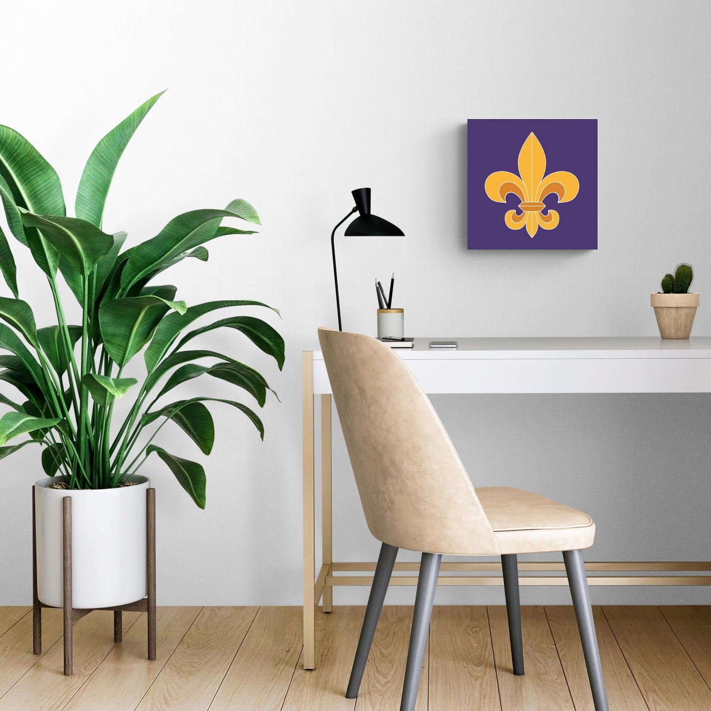 Purple Gold Louisiana Fleur De Lis | Wood Sign | Eaches | Min 2