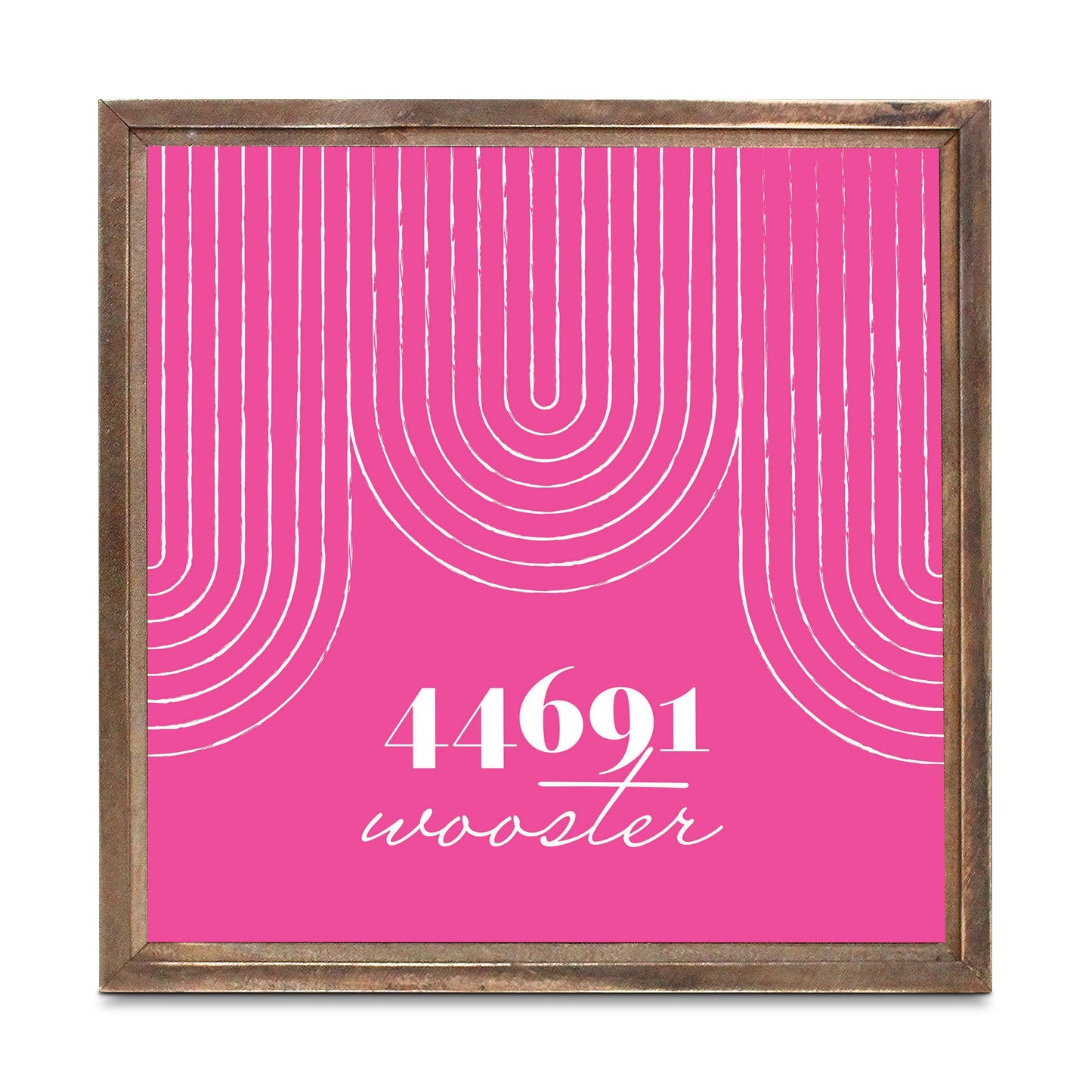 Bright Modern City Zip On Pink Ohio Wooster | Wood Sign | Eaches | Min 1