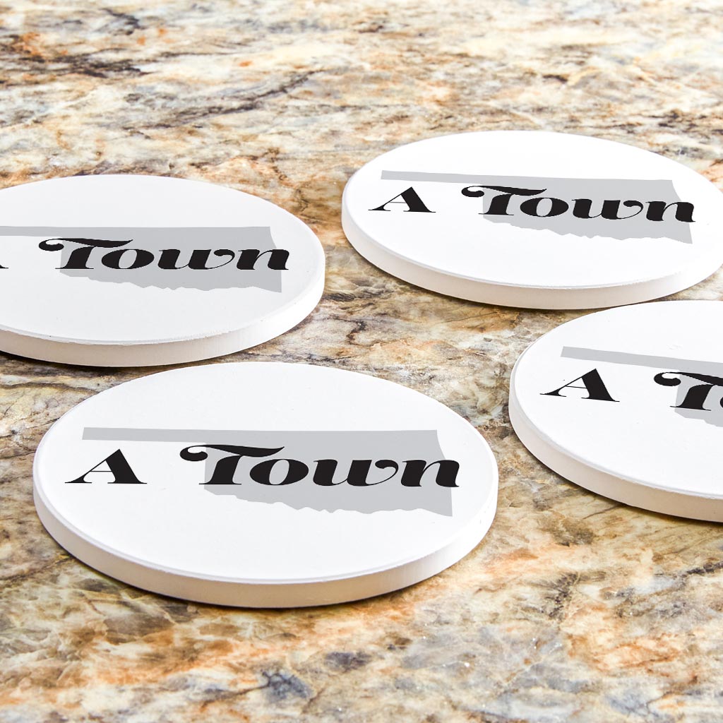 Minimalistic B&W Ardmore Ok A Town White | Absorbent Coasters | Set of 4 | Min 2