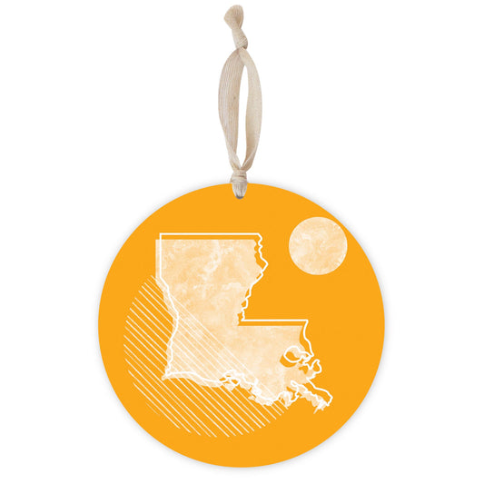 Bright Modern Geometric On Orange Louisiana | Wood Ornament | Eaches | Min 1