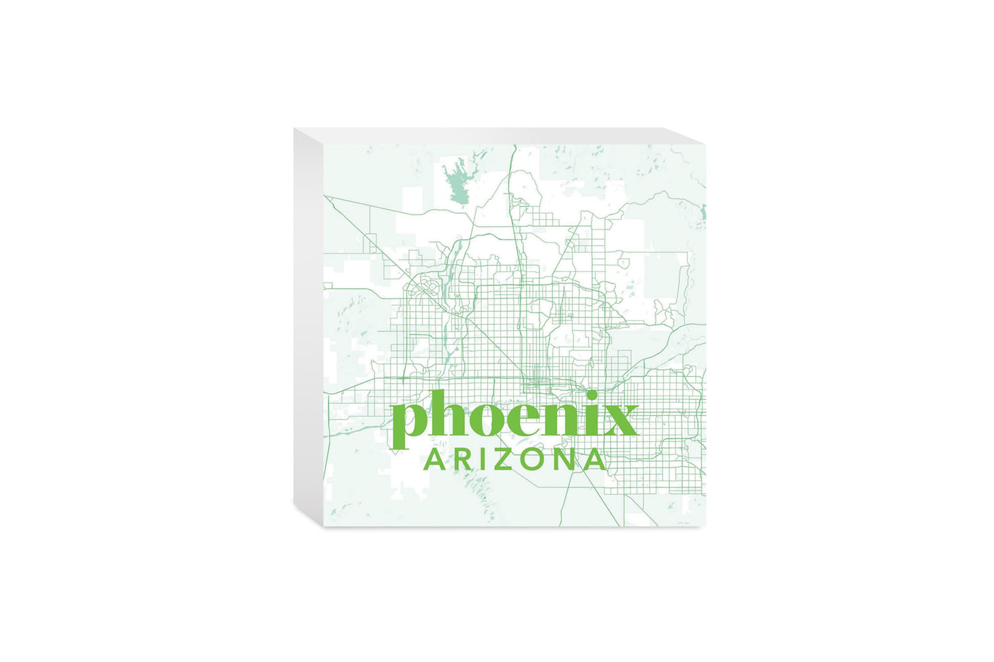 Bright Modern Green Map Arizona Phoenix | Wood Block | Eaches | Min 4