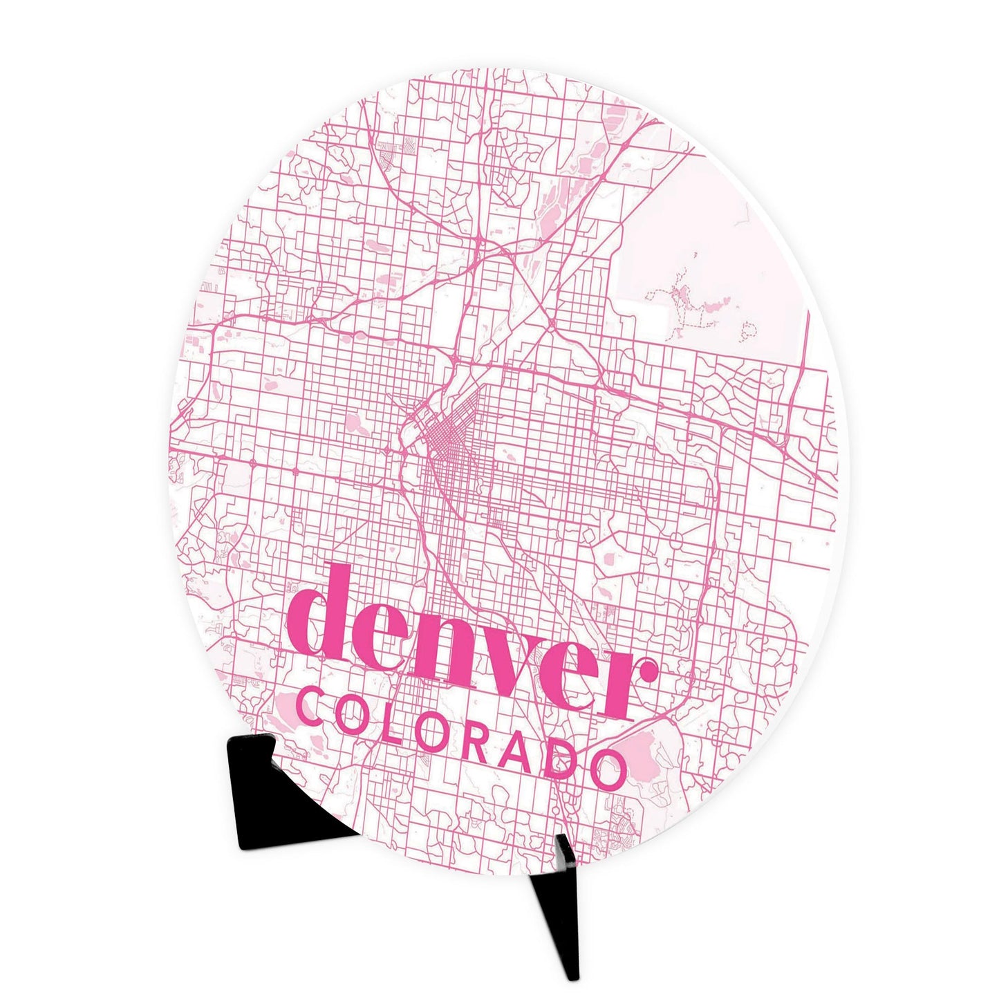 Bright Modern Pink Map Colorado Denver | Wood Sign | Eaches | Min 1