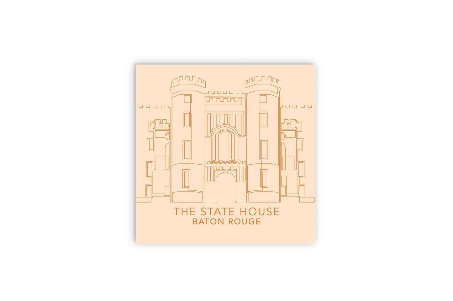 Minimalistic Baton Rouge State House Colorful | Wood Sign | Eaches | Min 2