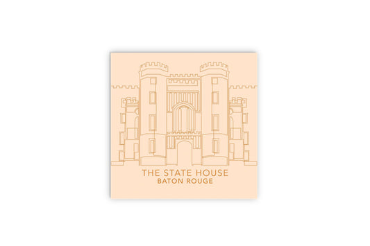 Minimalistic Baton Rouge State House Colorful | Wood Sign | Eaches | Min 2