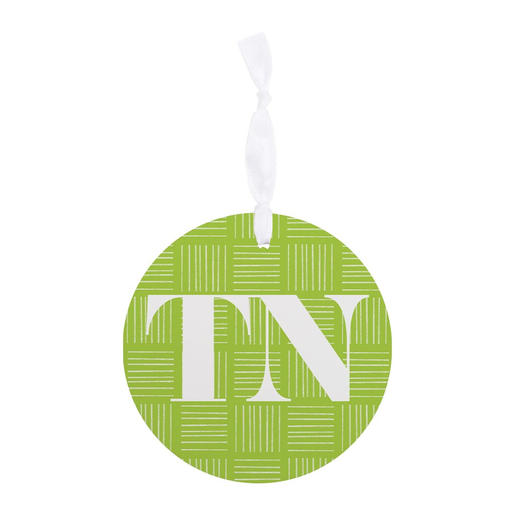 Bright Modern Abbreviated On Green Tennessee| Wood Ornament | Eaches | Min 6