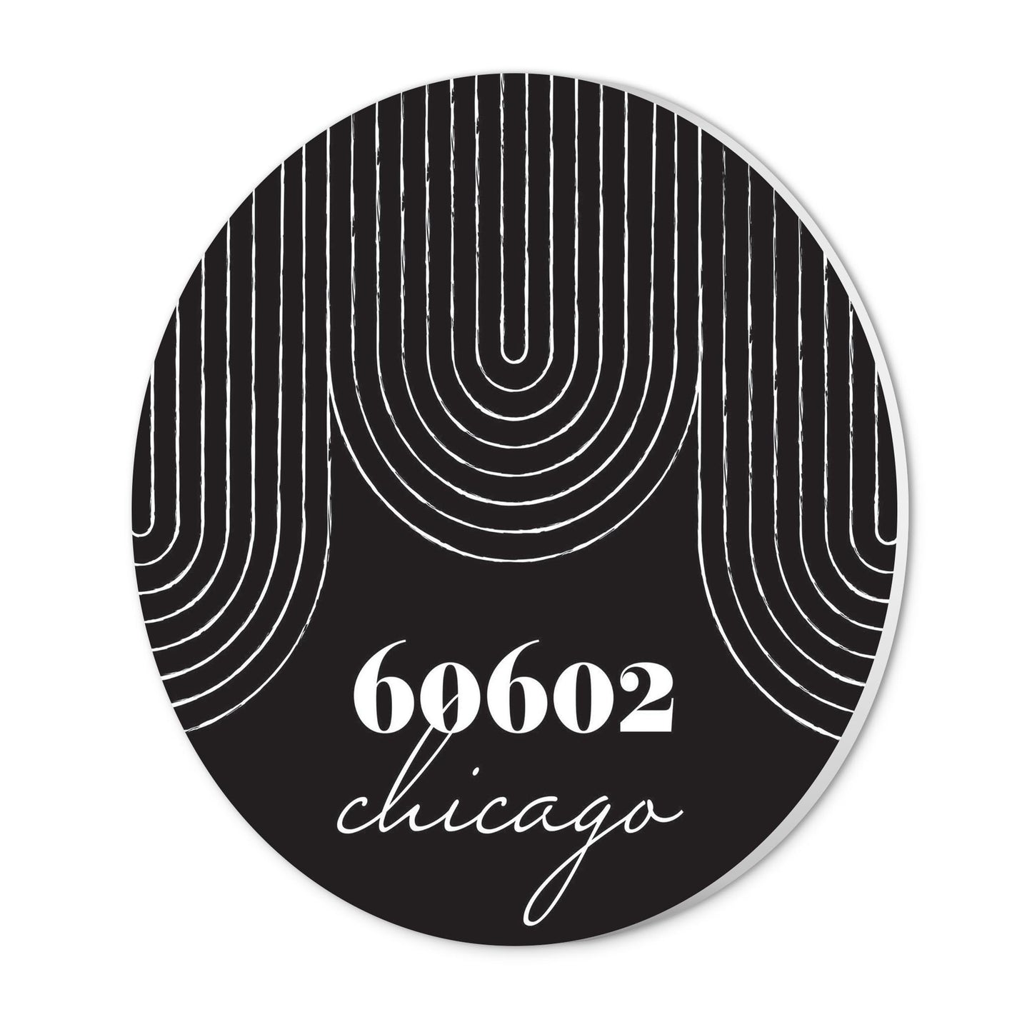 Black And White City Zip On Black Illinois Chicago | Wood Sign | Eaches | Min 1