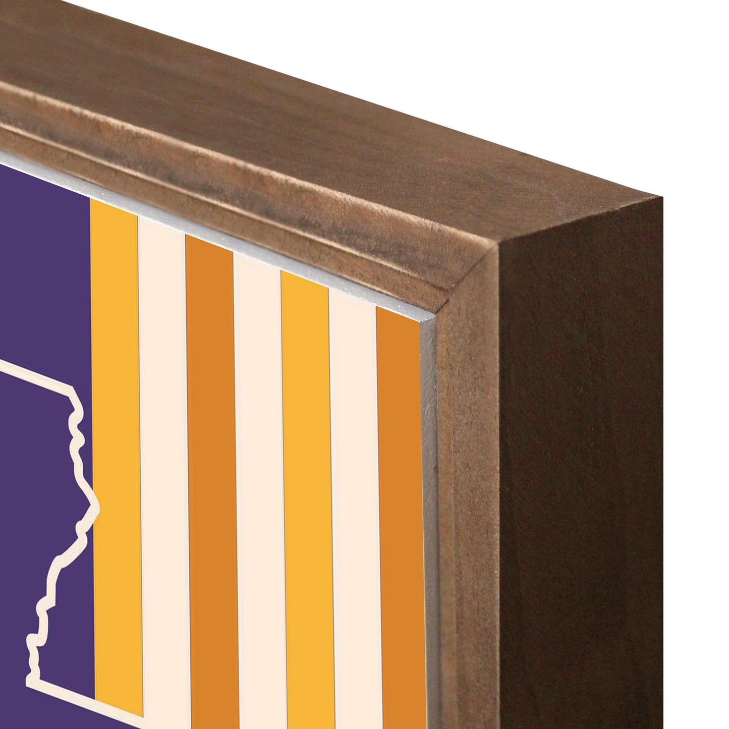 Purple Gold Louisiana Retro State Shape | Wood Sign | Eaches | Min 1