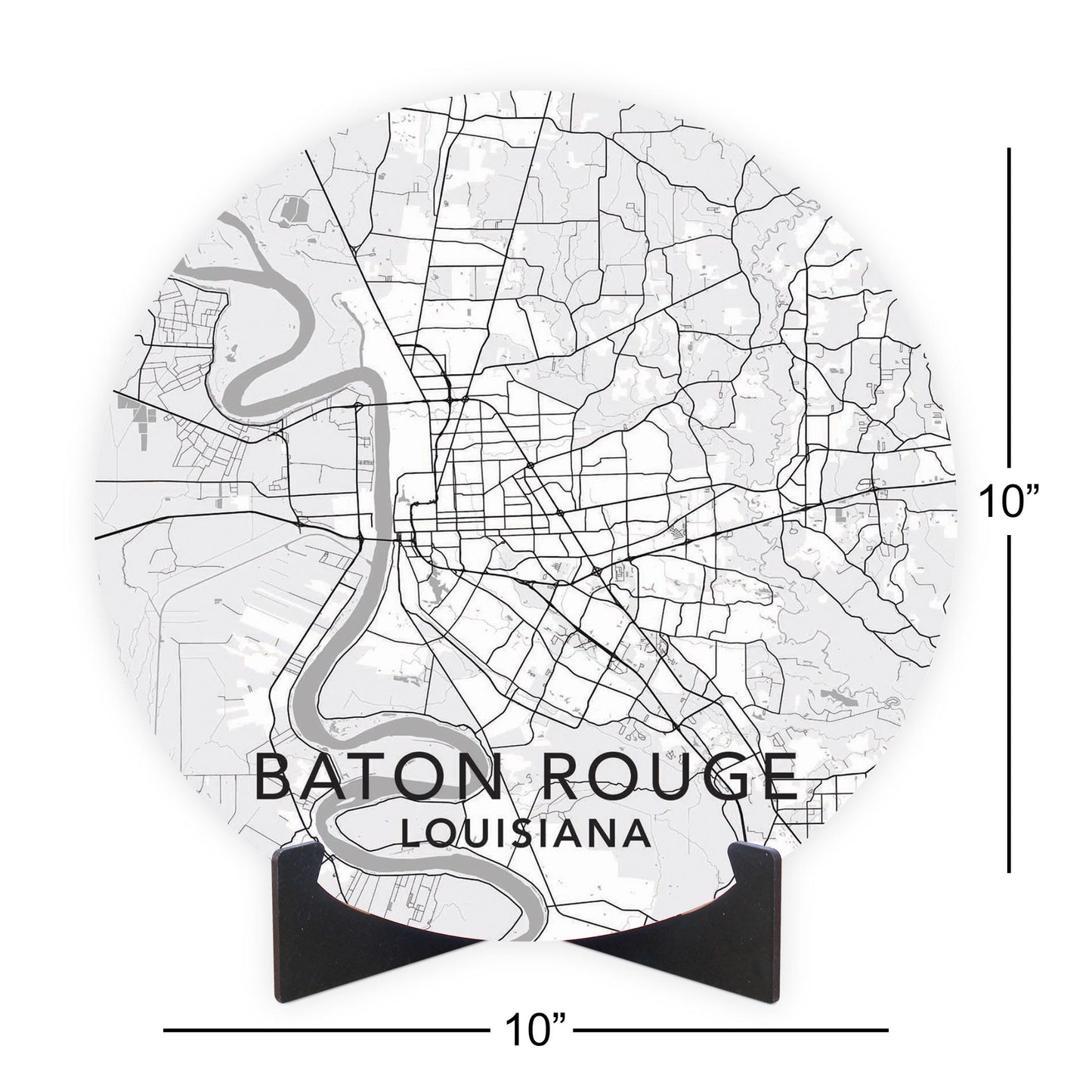 Minimalistic Baton Rouge White Map | Wood Sign | Eaches | Min 1