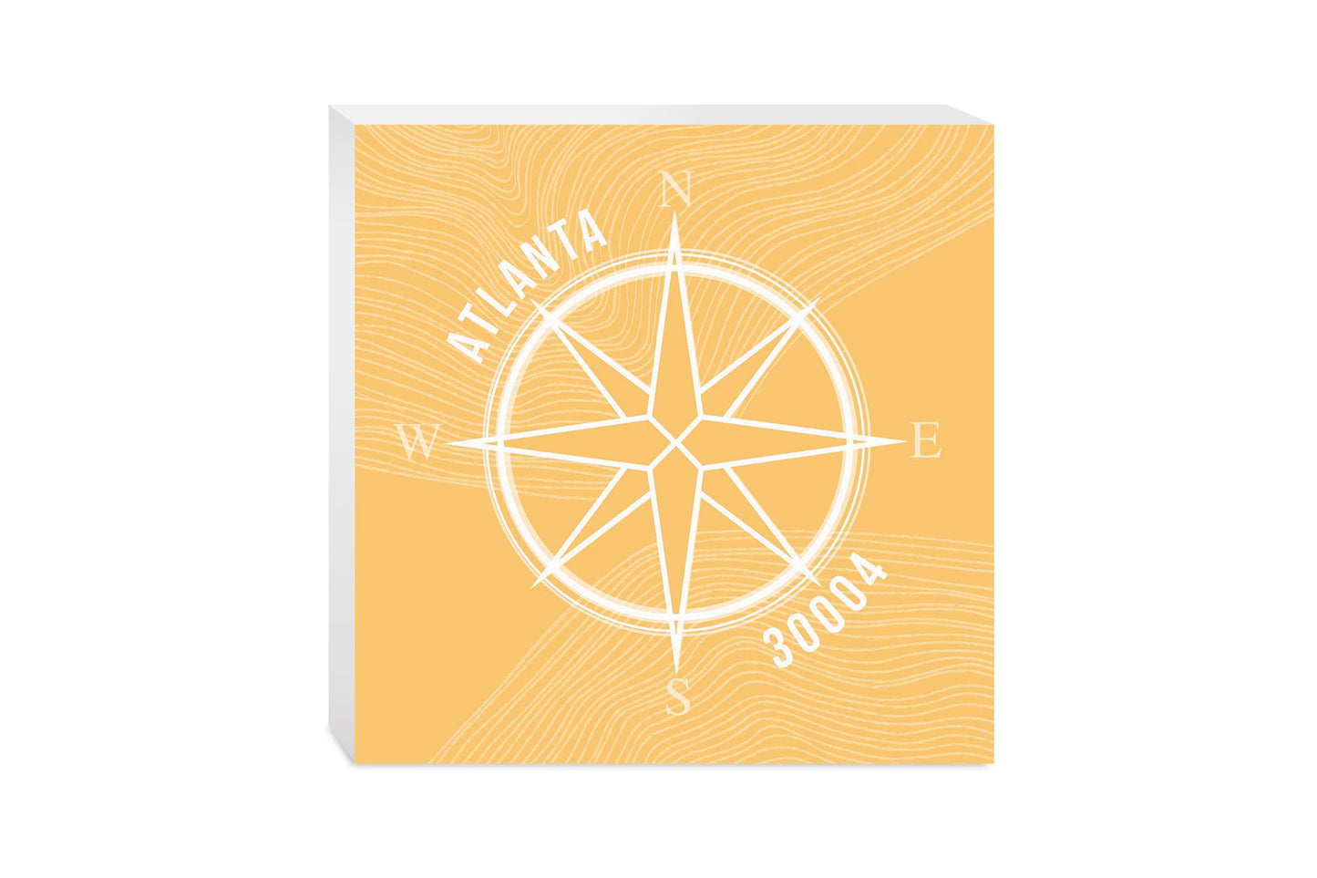 Boho Color Compass Zip On Yellow Georgia Atlanta | Wood Block | Eaches | Min 2