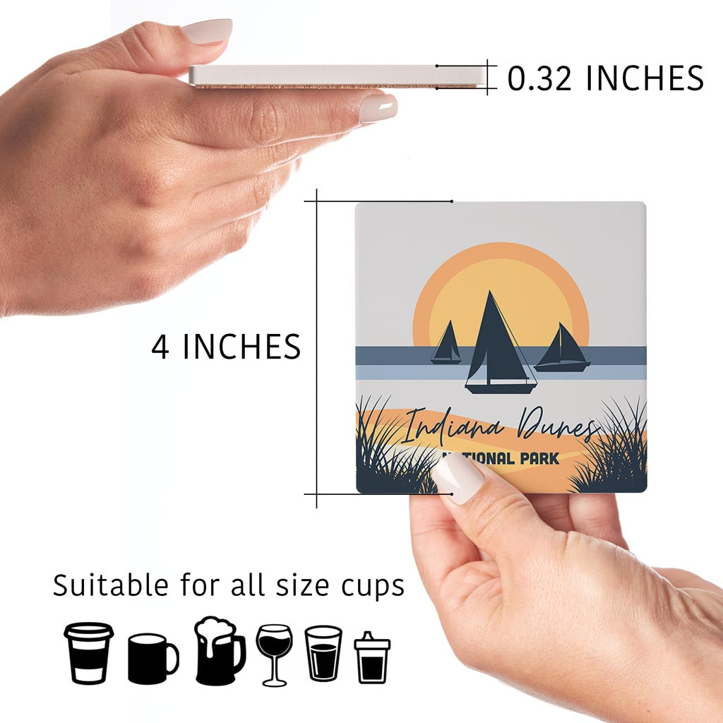 Indiana Dunes Sailboat Silhouettes | Absorbent Coasters | Set of 4 | Min 2