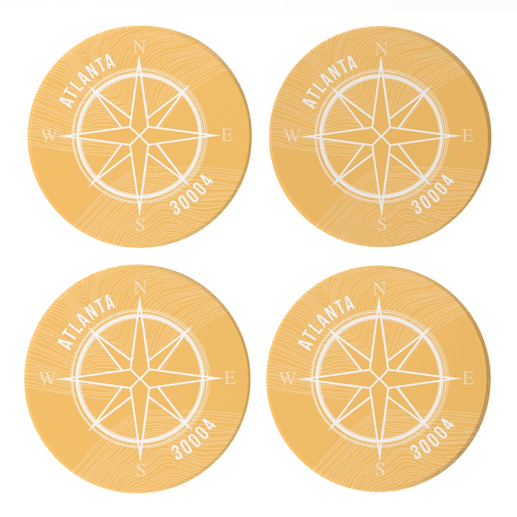 Boho Color Compass Zip On Yellow Georgia Atlanta | Absorbent Coasters | Set of 4 | Min 2