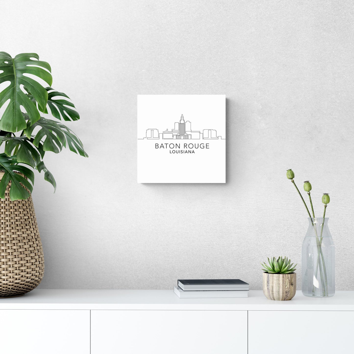 Minimalistic Baton Rouge Skyline | Wood Sign | Eaches | Min 2