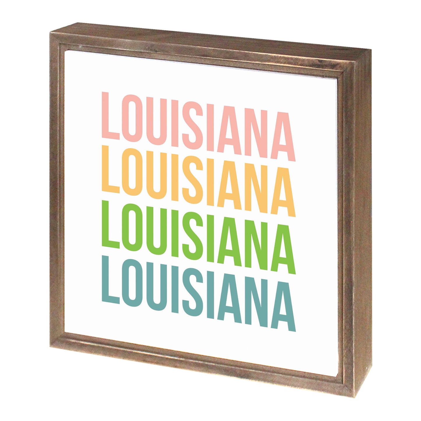 Boho Color Repeated State Name Louisiana | Wood Sign | Eaches | Min 1