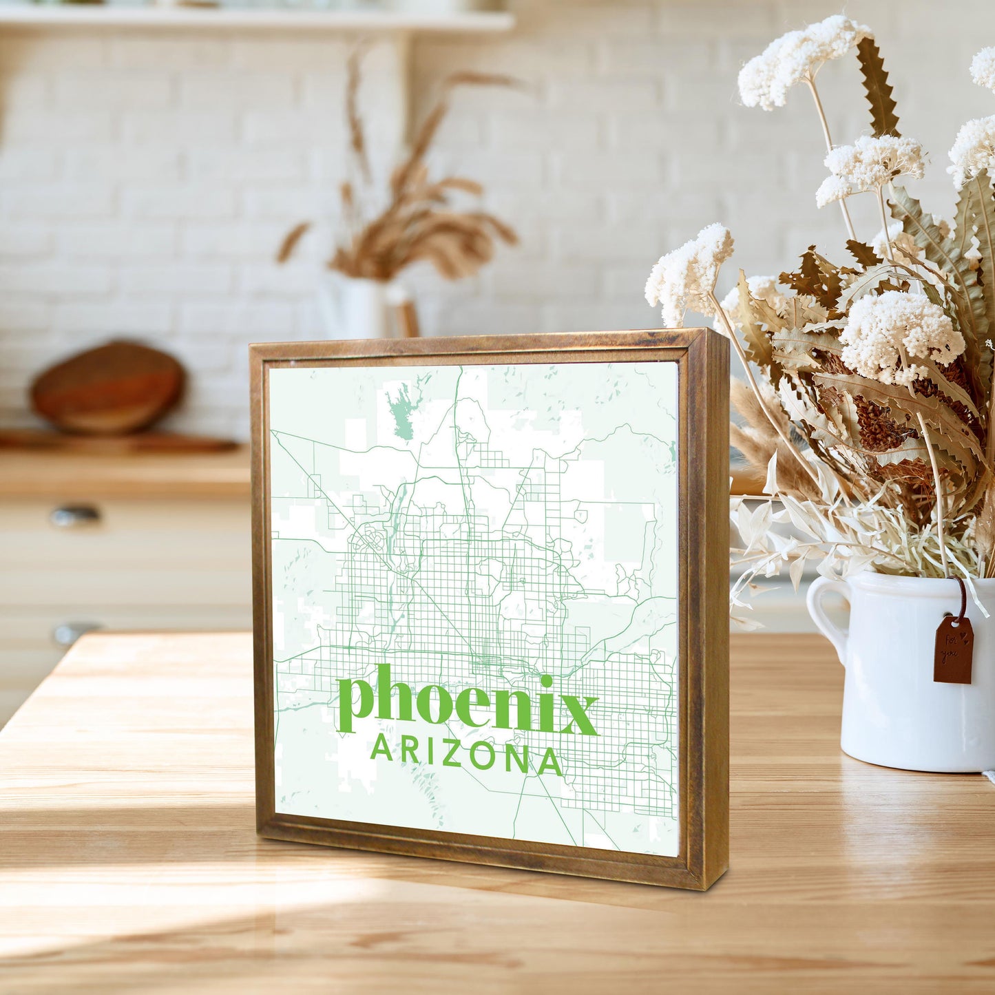 Bright Modern Green Map Arizona Phoenix | Wood Sign | Eaches | Min 1