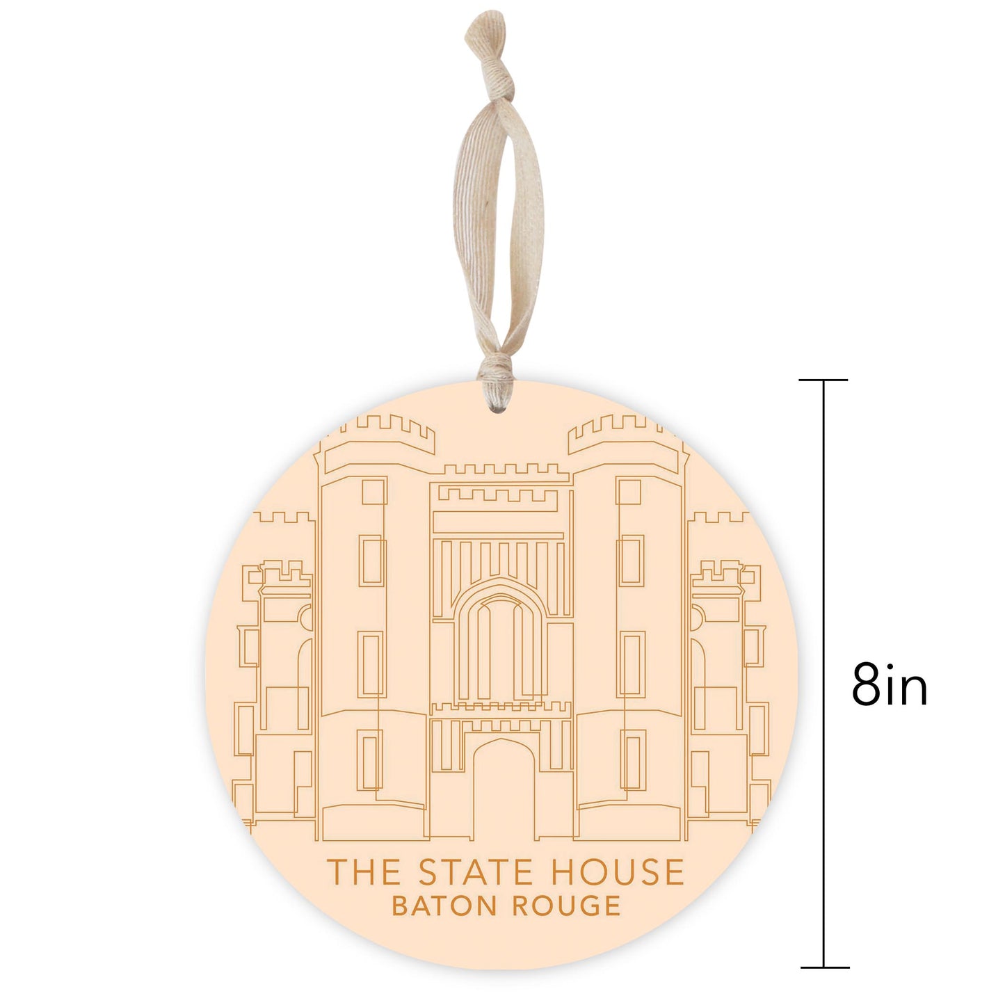 Minimalistic Baton Rouge State House Colorful | Wood Ornament | Eaches | Min 1