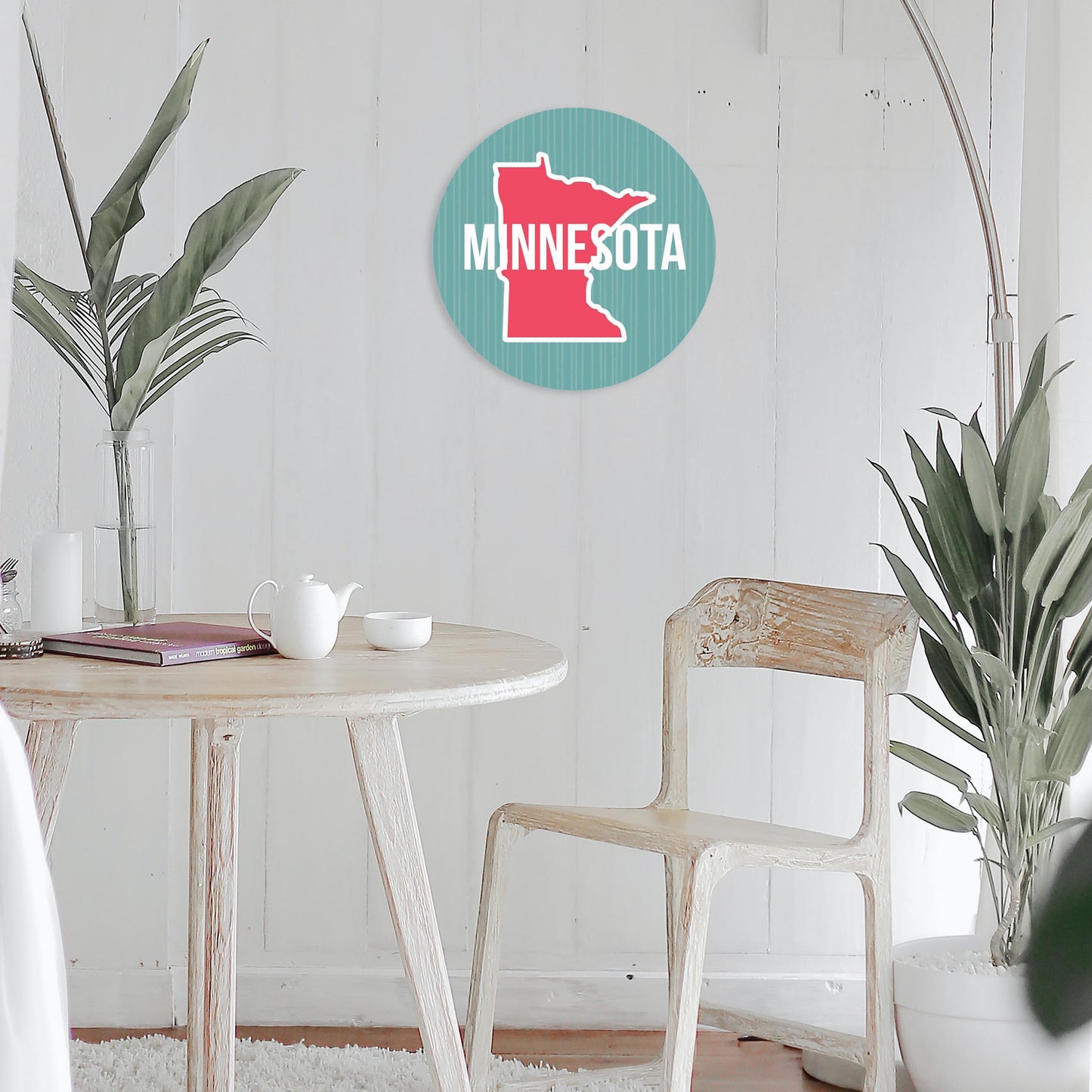 Boho Color State On Blue Minnesota | Wood Sign | Eaches | Min 1