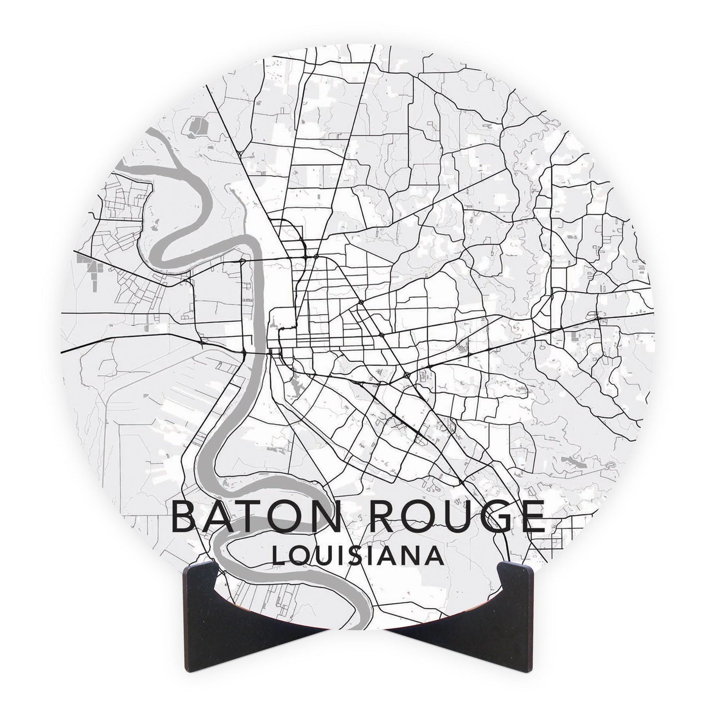 Minimalistic Baton Rouge White Map | Wood Sign | Eaches | Min 1