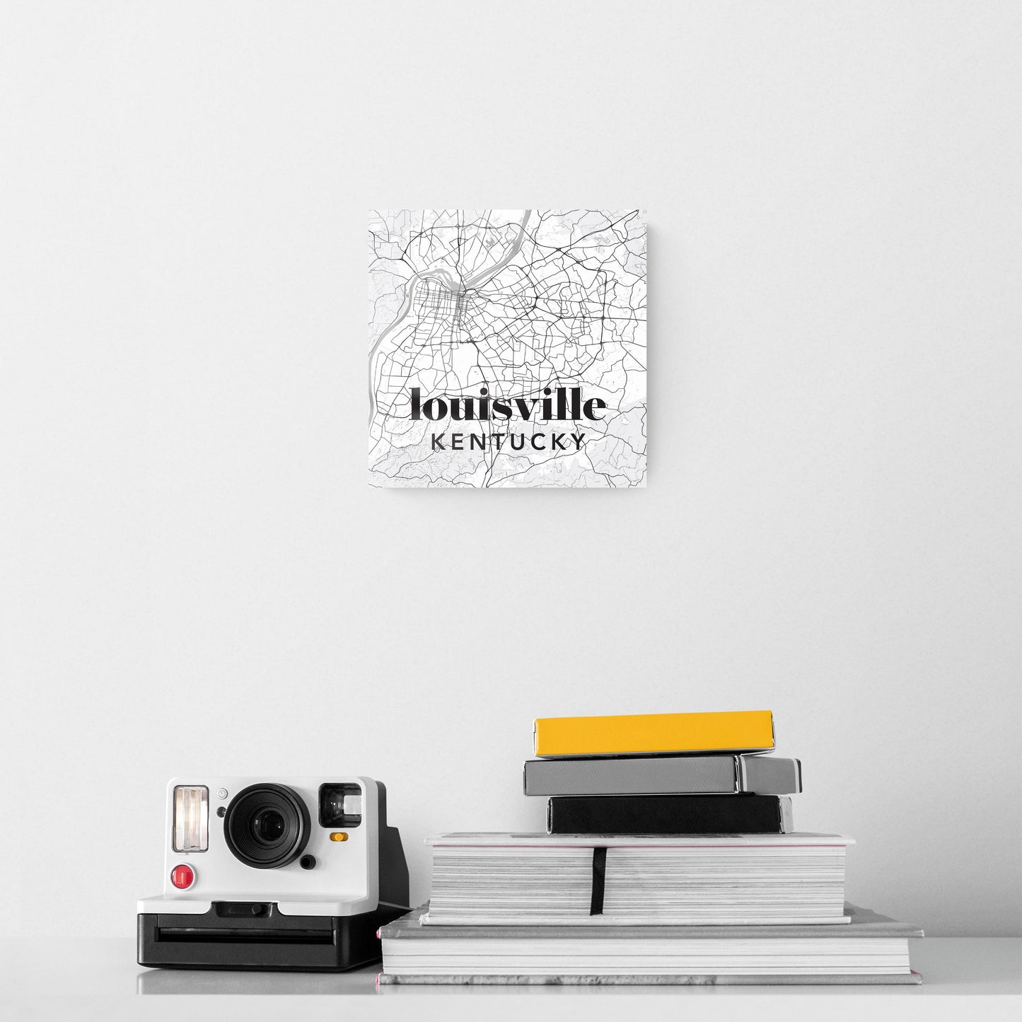 Black And White White Map Kentucky Louisville| Hi-Def Glass Art | Eaches | Min 2