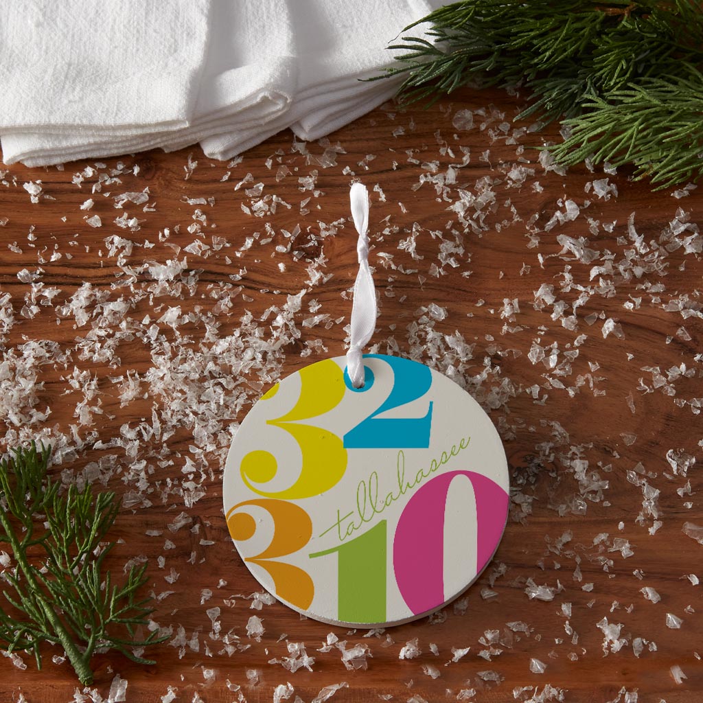 Bright Modern Color Block City Zip Florida Tallahassee | Wood Ornament | Eaches | Min 6