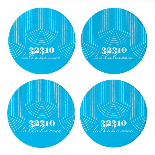 Bright Modern City Zip On Teal Florida Tallahassee | Absorbent Coasters | Set of 4 | Min 2