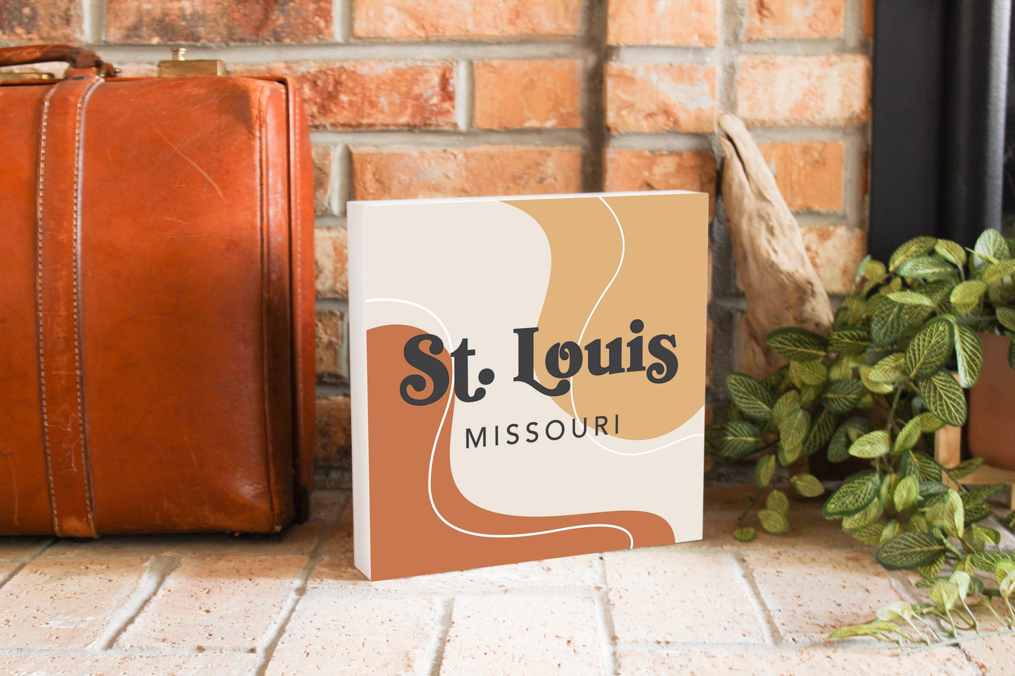 Vintage Groove Fluid Orange Missouri St Louis | Wood Block | Eaches | Min 2