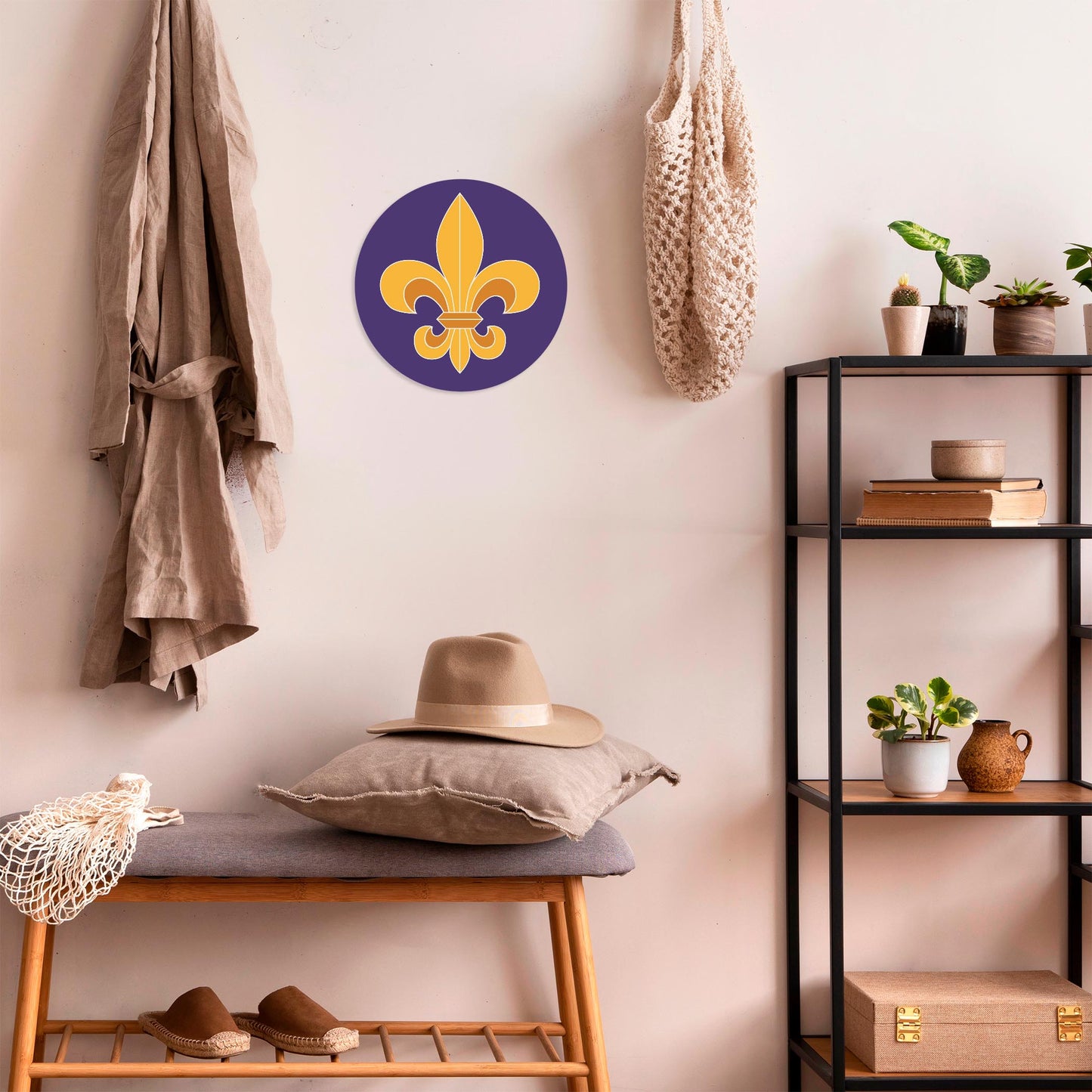 Purple Gold Louisiana Fleur De Lis | Wood Sign | Eaches | Min 1