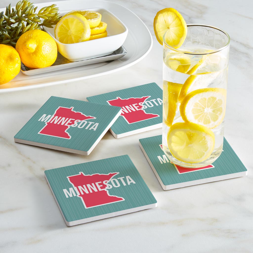 Boho Color State On Blue Minnesota| Absorbent Coasters | Set of 4 | Min 2