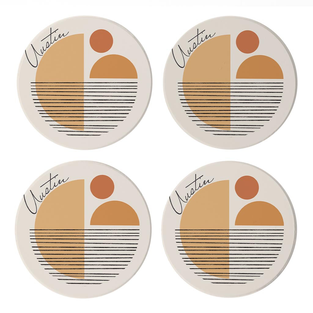 Vintage Groove Shapes Texas Austin | Absorbent Coasters | Set of 4 | Min 2