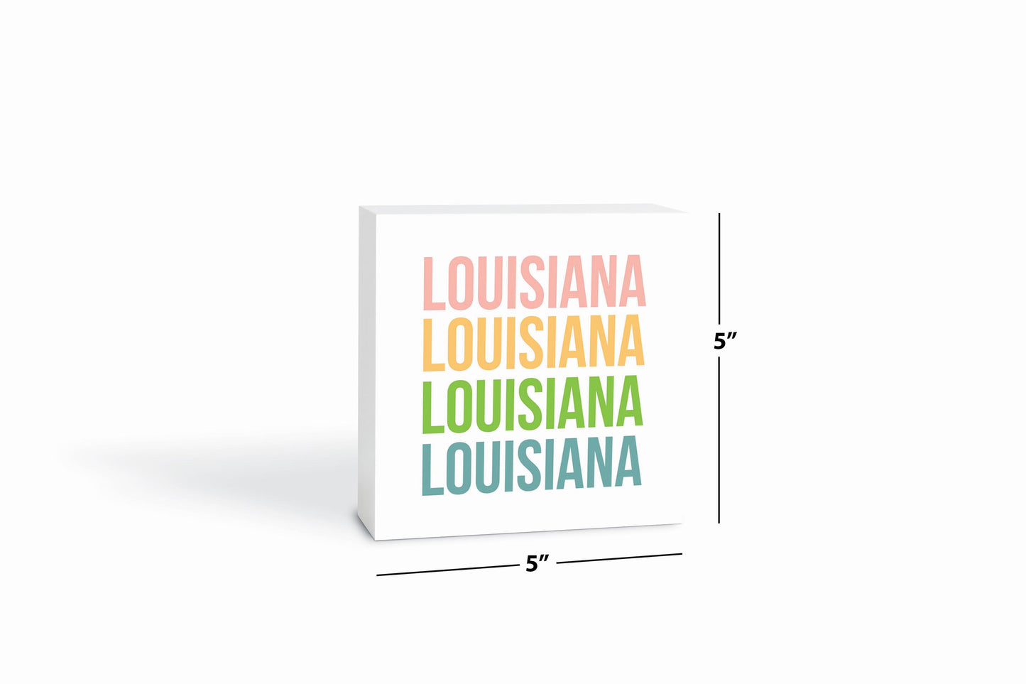 Boho Color Repeated State Name Louisiana | Wood Block | Eaches | Min 4