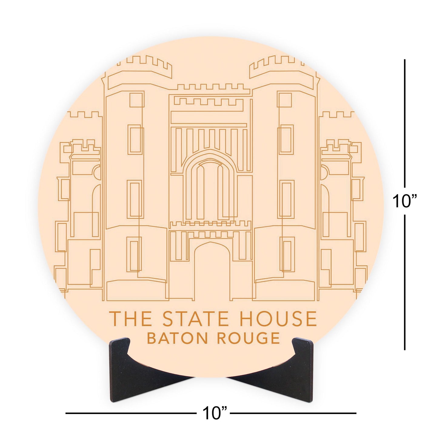 Minimalistic Baton Rouge State House Colorful | Wood Sign | Eaches | Min 1