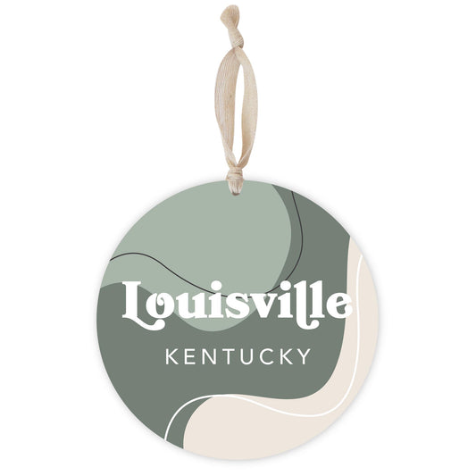 Vintage Groove Fluid Green Kentucky Louisville | Wood Ornament | Eaches | Min 1