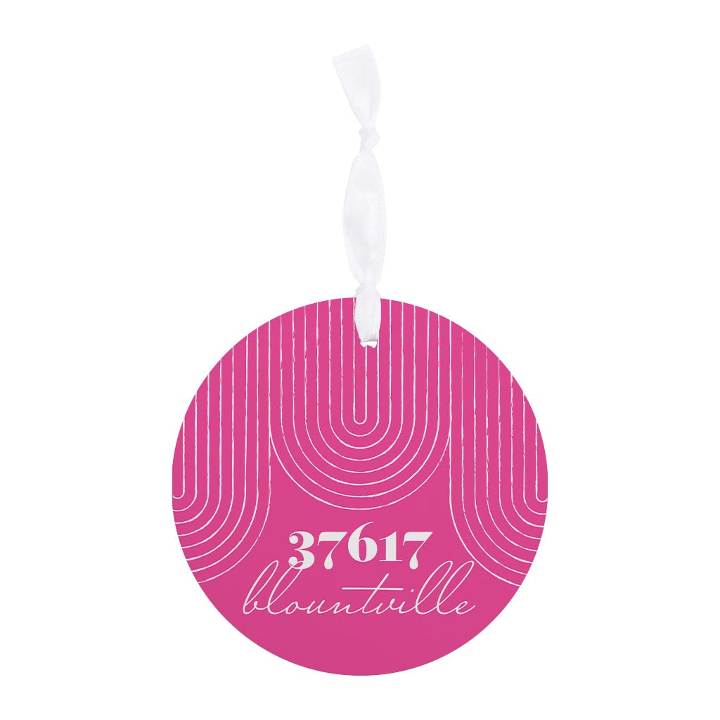 Bright Modern City Zip On Pink Tennessee Blountville | Wood Ornament | Eaches | Min 6