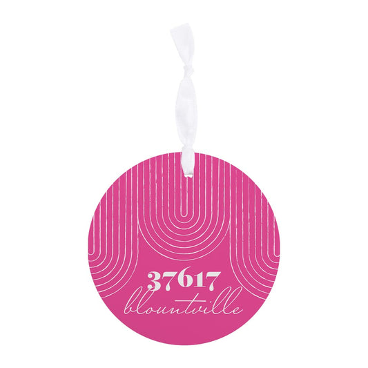 Bright Modern City Zip On Pink Tennessee Blountville | Wood Ornament | Eaches | Min 6