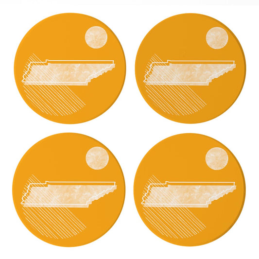 Bright Modern Geometric On Orange Tennessee | Absorbent Coasters | Set of 4 | Min 2