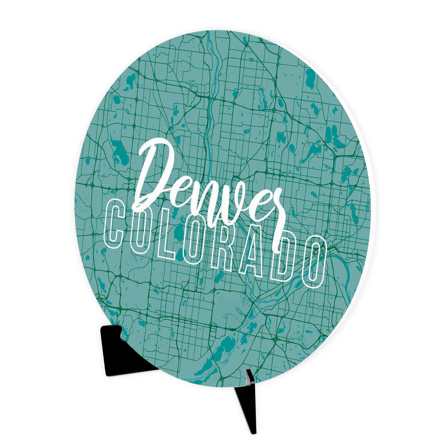 Boho Color Blue Map Colorado Denver | Wood Sign | Eaches | Min 1