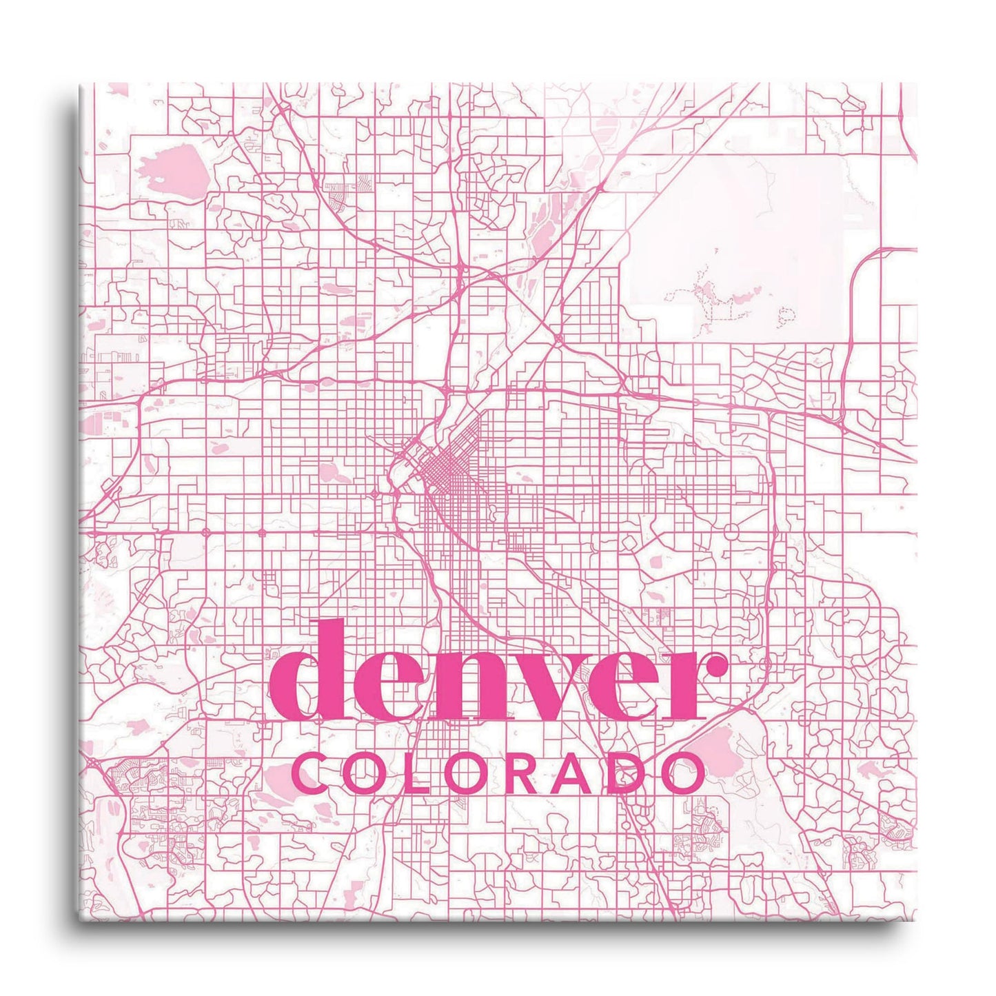 Bright Modern Pink Map Colorado Denver | Hi-Def Glass Art | Eaches | Min 1