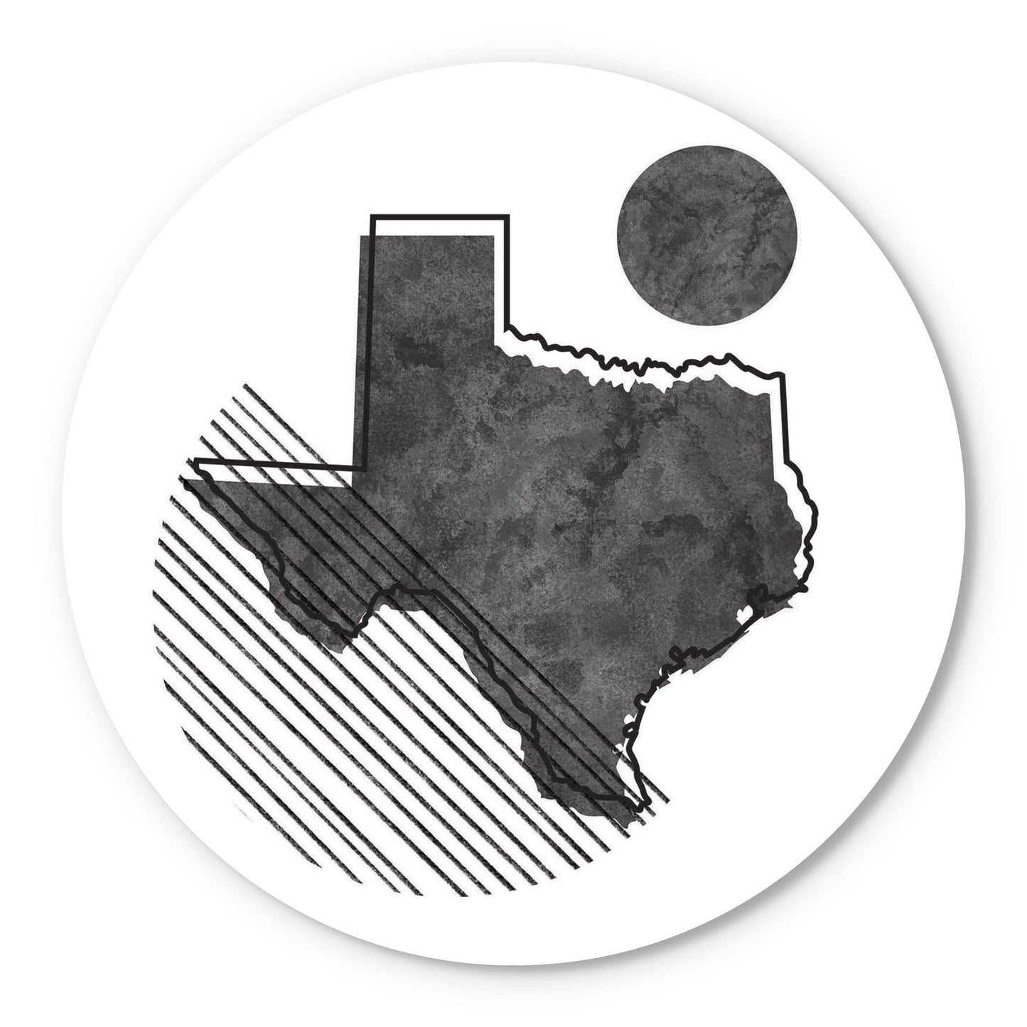 Black And White Geometric On White Texas| Wood Sign | Eaches | Min 1